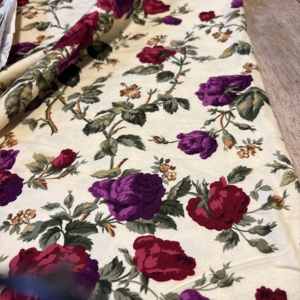 Karen Jarrar Marcus Brothers Textiles Floral Rose Cotton Flannel Fabric 1.5 Yd